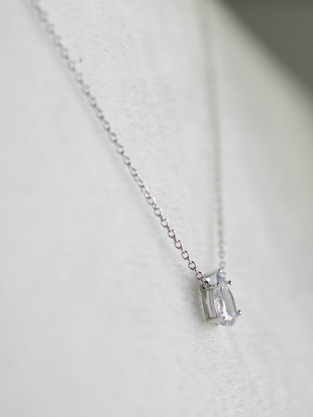 Sterling Silver Clear Crystal‎ Pendant Necklace - Elegant Women’s Jewelry